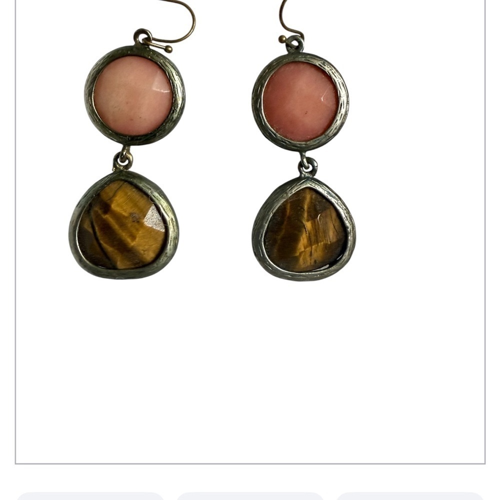 Vintage J. Crew Pink and Brown Dangle Earrings